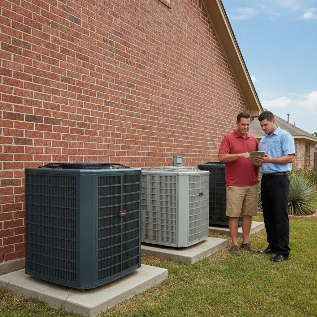 Carrier Trane and Lennox AC units compared side by side McAllen South Texas homeowners guide