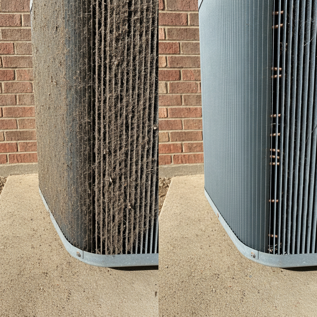 dirty condenser coils vs clean condenser coils