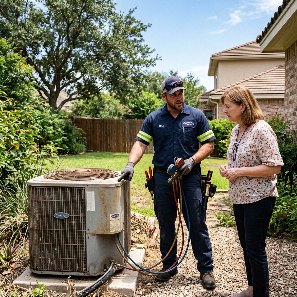 when to replace AC McAllen vs repair